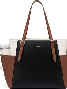 Laptop Tote Bag for Women,Leather Work Computer Briefcase Bag